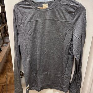 Tracksmith Merino Wool Gray Long Sleeve Men's Shirt